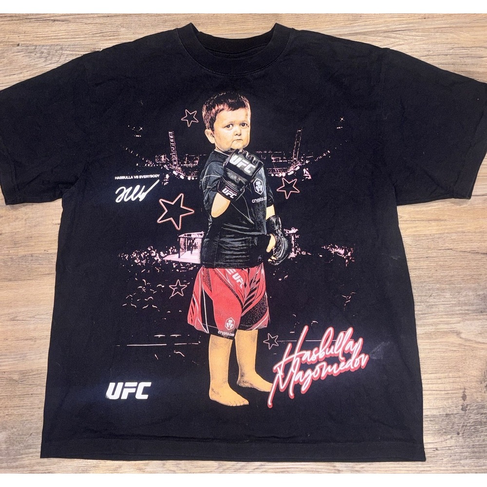Official UFC Hasbulla Magomedov T Shirt Mens XL Black Graphic MMA Fighting Tee